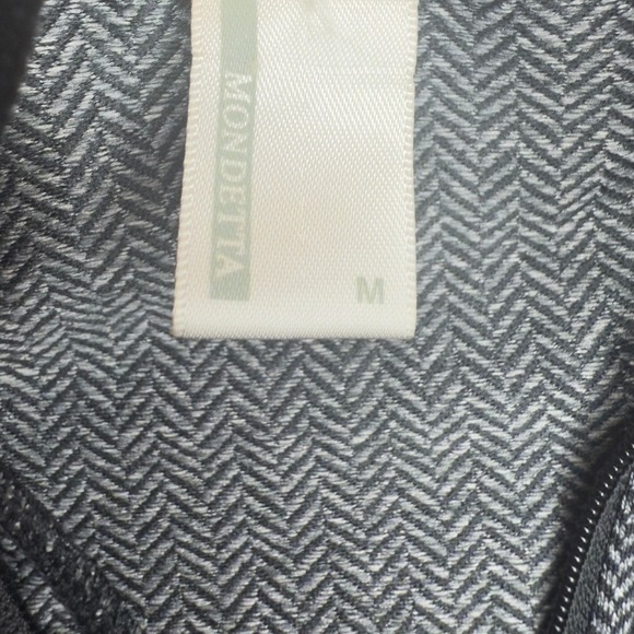 Mondetta Women's Gray Herringbone Full Zip Hooded Activewear Jacket Medium - Picture 5 of 6